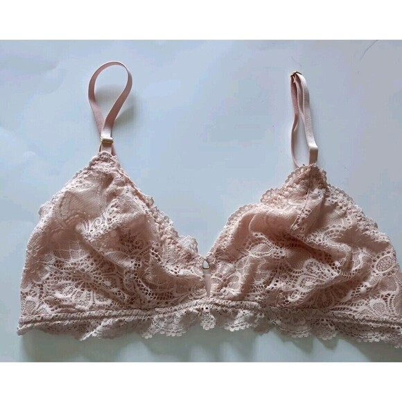 Aerie Wireless Triangle Bralette Bra Size Large Lacey Adjustable Fairy Soft Girl - Picture 7 of 8